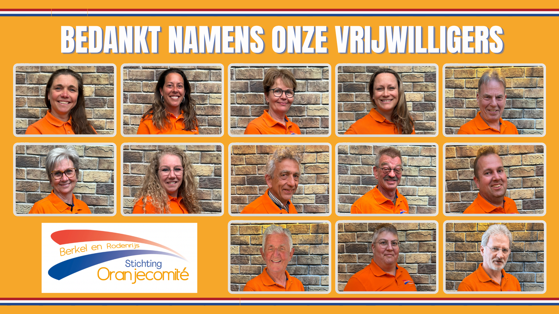 Bedankt namens onze vrijwilligers
